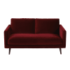 2-Sitzer-Sofa mit bordeauxrotem Samtbezug
